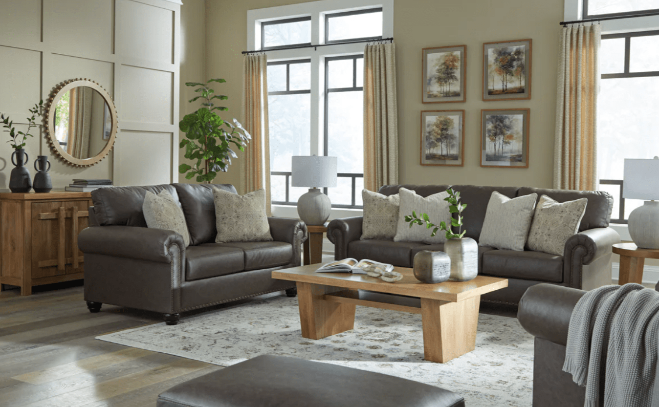 AshleyAshley Roxmere - Sofa, Loveseat, Chair, Ottoman - Umber - 55503