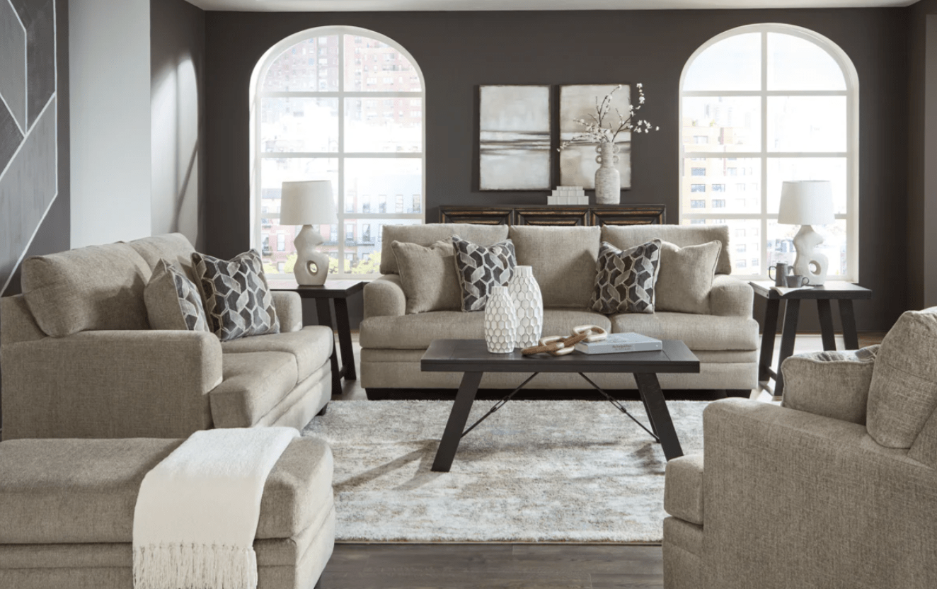 AshleyAshley Stonemeade - 4 Pc. - Sofa, Loveseat, Chair And A Half, Ottoman - Taupe - 59504