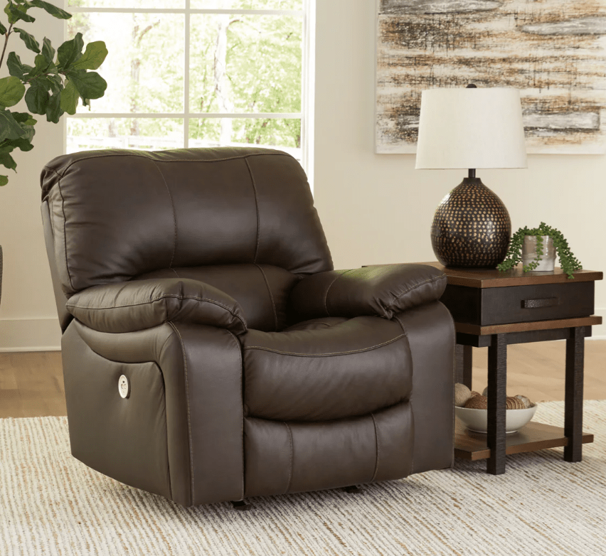 AshleyAshley U43808 Leesworth - Power Reclining Sofa, Loveseat, Rocker Recliner - Dark Brown
