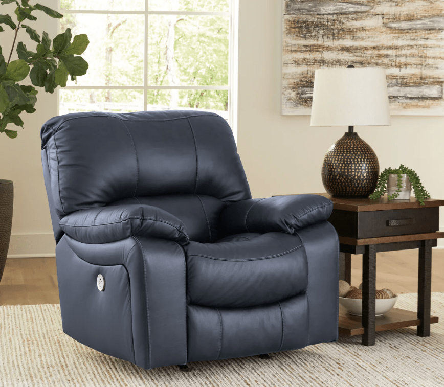 AshleyAshley U43809 Leesworth - Power Reclining Sofa, Power Reclining Loveseat, Power Rocker Recliner - Ocean