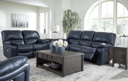 AshleyAshley U43809 Leesworth - Power Reclining Sofa, Power Reclining Loveseat, Power Rocker Recliner - Ocean