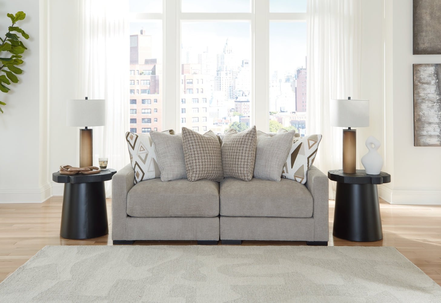 AshleyAslan Court 2 - Piece Loveseat Sectional