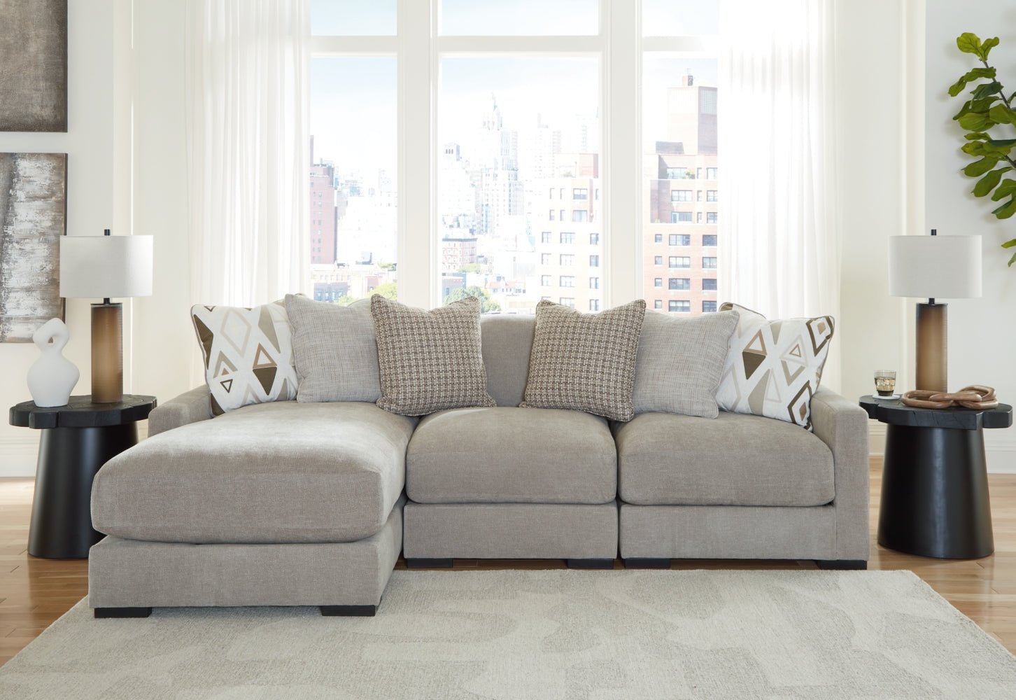 AshleyAslan Court 3 - Piece Sofa Sectional with Chaise
