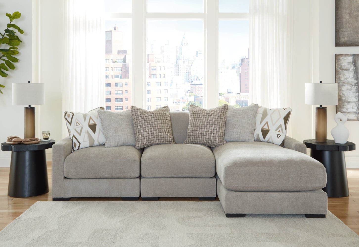 AshleyAslan Court 3 - Piece Sofa Sectional with Chaise
