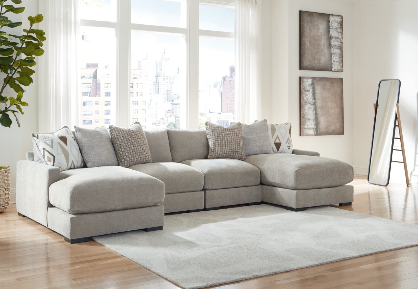 AshleyAslan Court 4 - Piece Sofa Pit Sectional