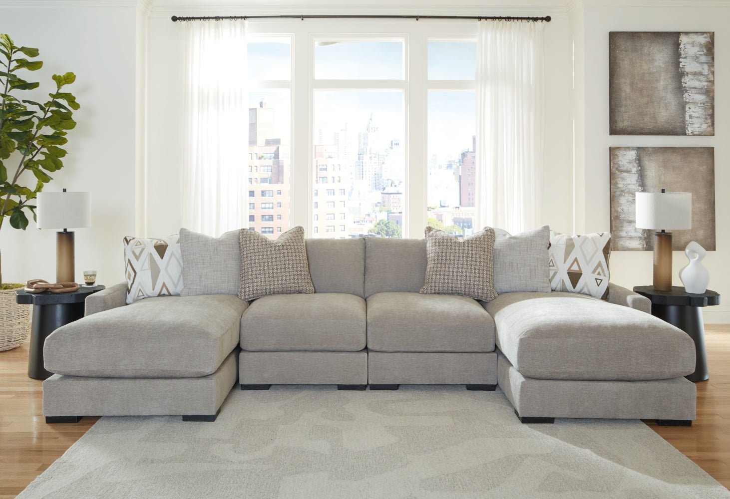 AshleyAslan Court 4 - Piece Sofa Pit Sectional