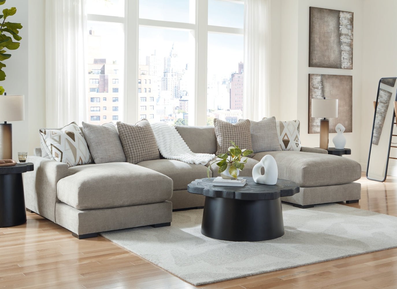 AshleyAslan Court 4 - Piece Sofa Pit Sectional
