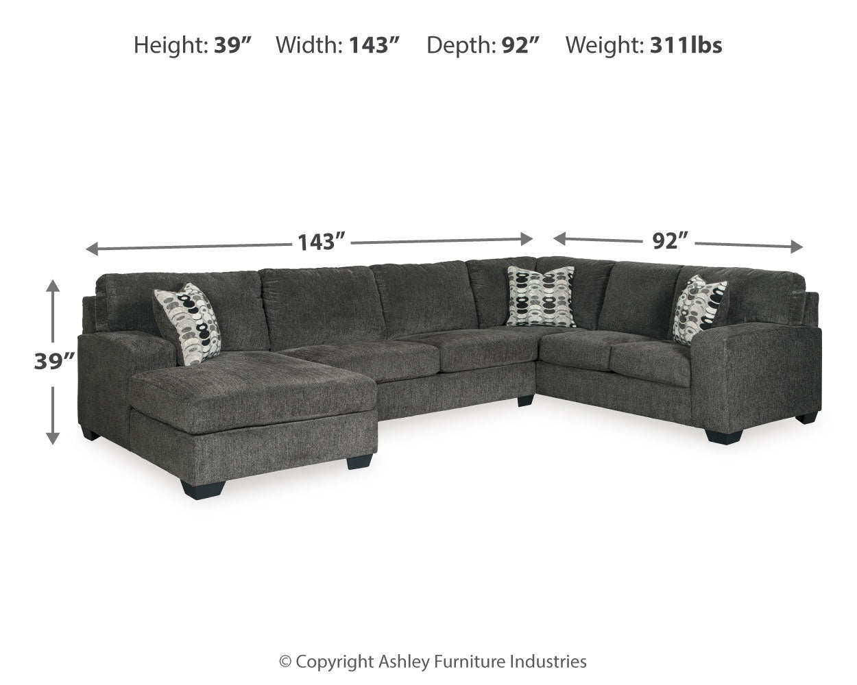 AshleyBallinasloe 3 - Piece Sectional with Chaise
