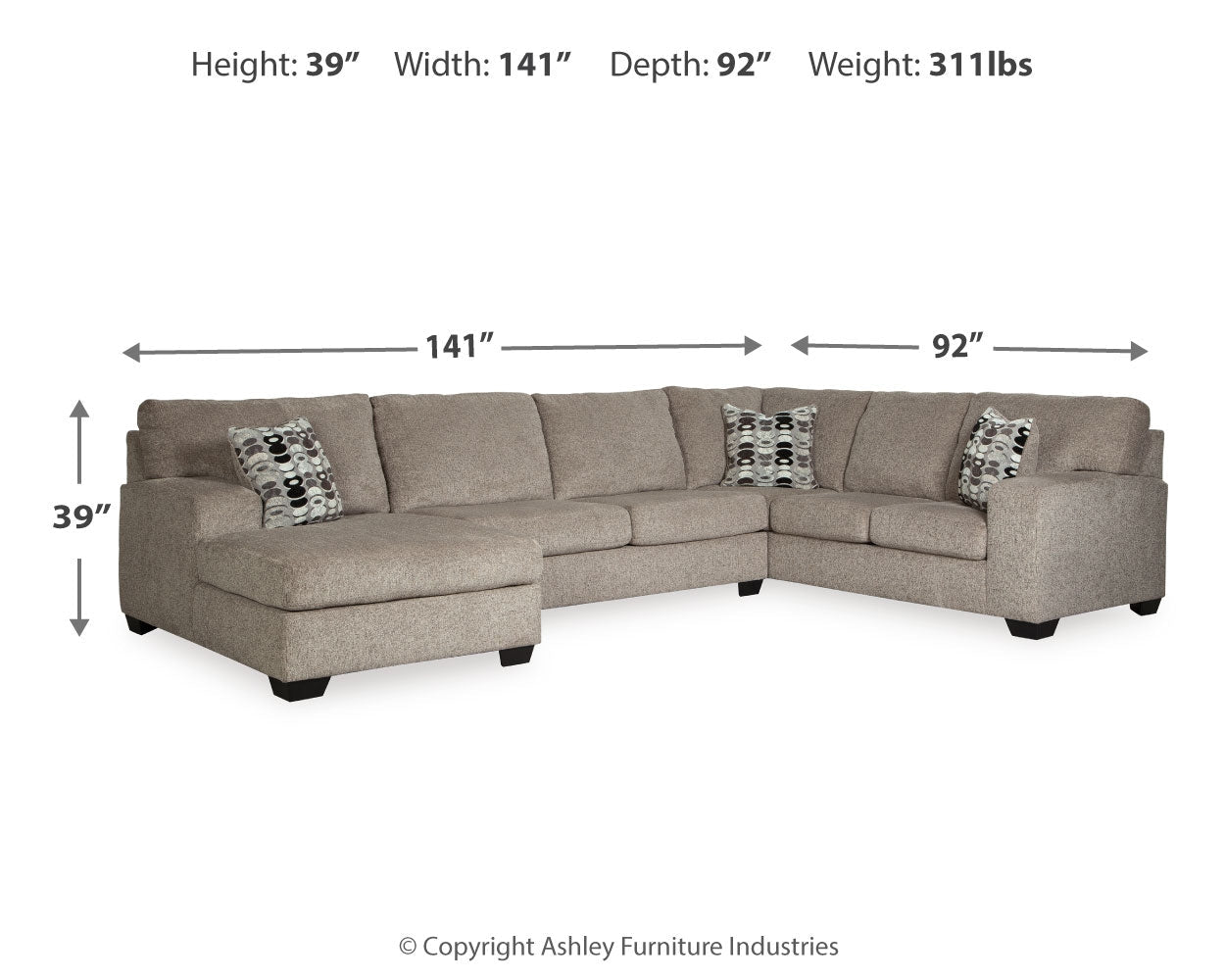 AshleyBallinasloe 3 - Piece Sectional with Chaise
