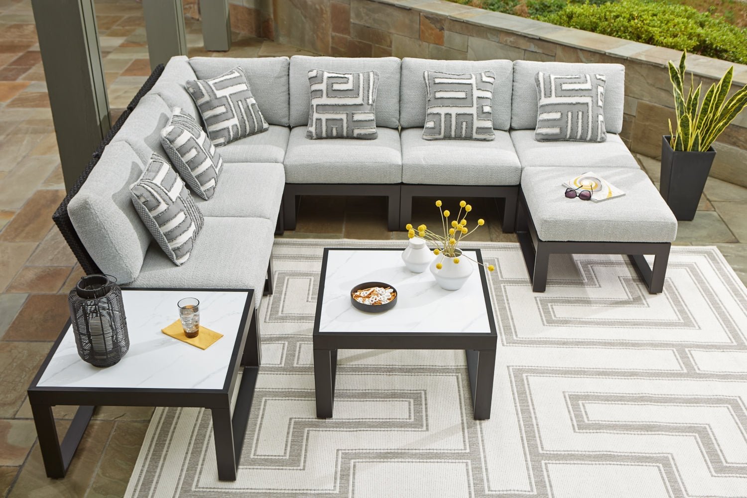 AshleyBeachloft 8 - Piece Sectional with Ottoman and Coffee Table
