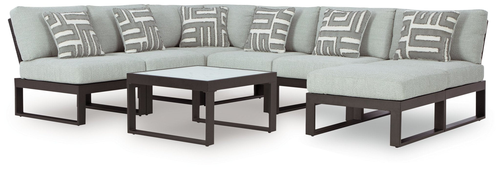 AshleyBeachloft 8 - Piece Sectional with Ottoman and Coffee Table