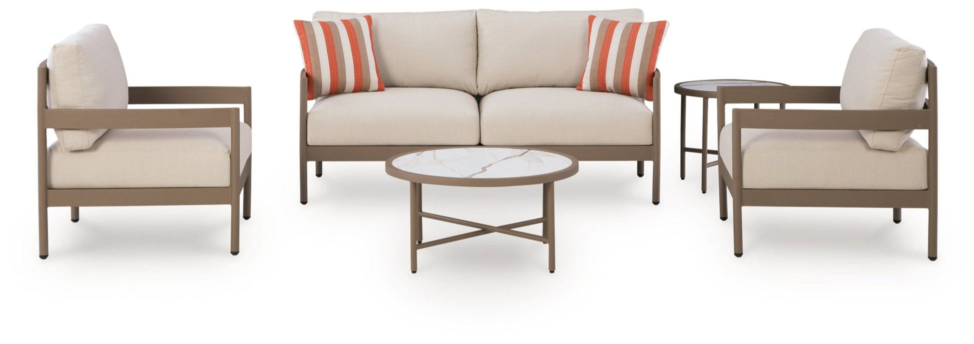 AshleyBluff Trail Outdoor Love/Chairs/Tables Set (Set of 5)
