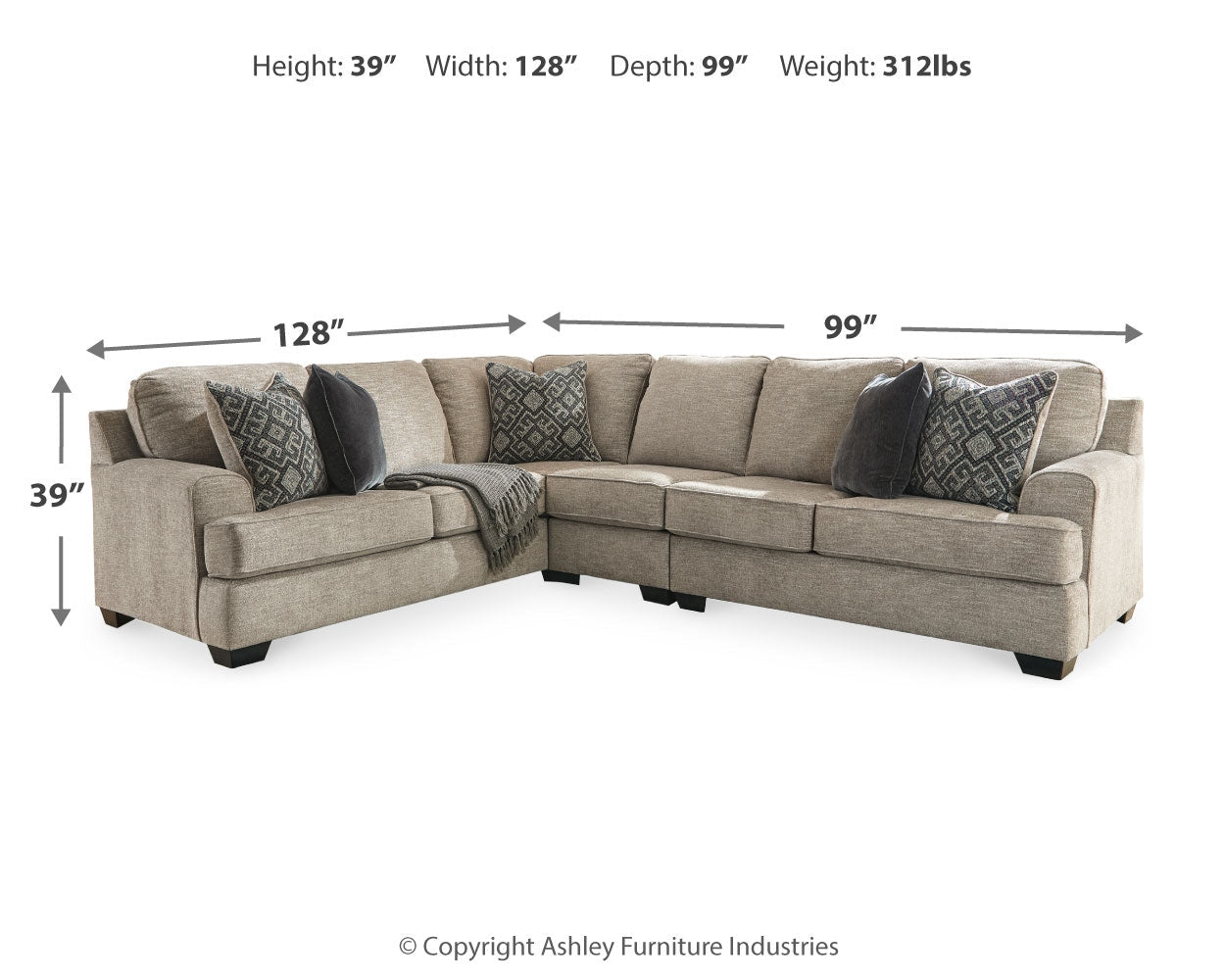 AshleyBovarian 3 - Piece Sectional