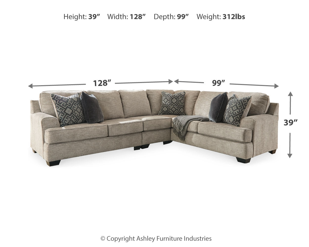 AshleyBovarian 3 - Piece Sectional