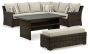 AshleyBrook Ranch Outdoor Sectional Set with Coffee Table