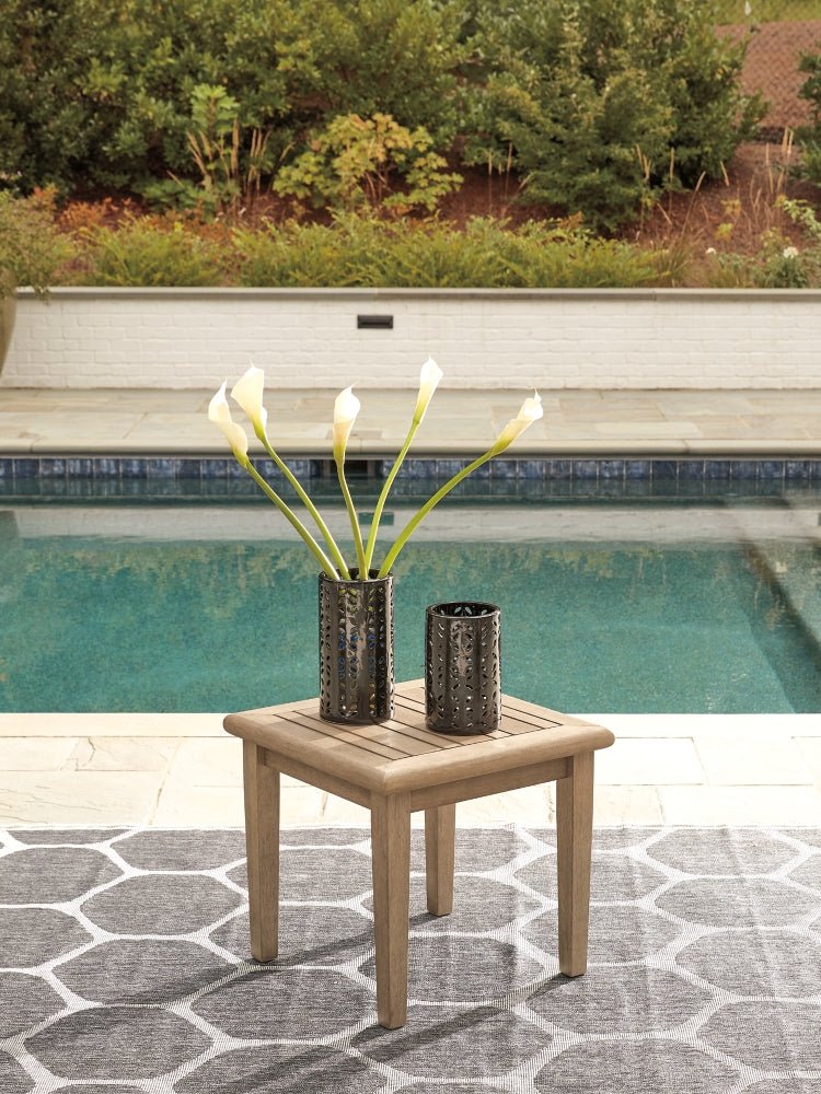 AshleyClare View Outdoor Lounge Chairs and End Table Set