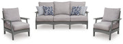 AshleyCove Beach Outdoor Sofa with 2 Lounge Chairs