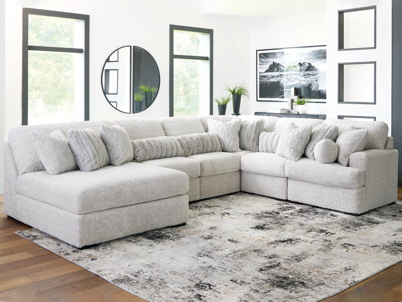 AshleyCuddle Plush 6 - Piece Sectional with Chaise