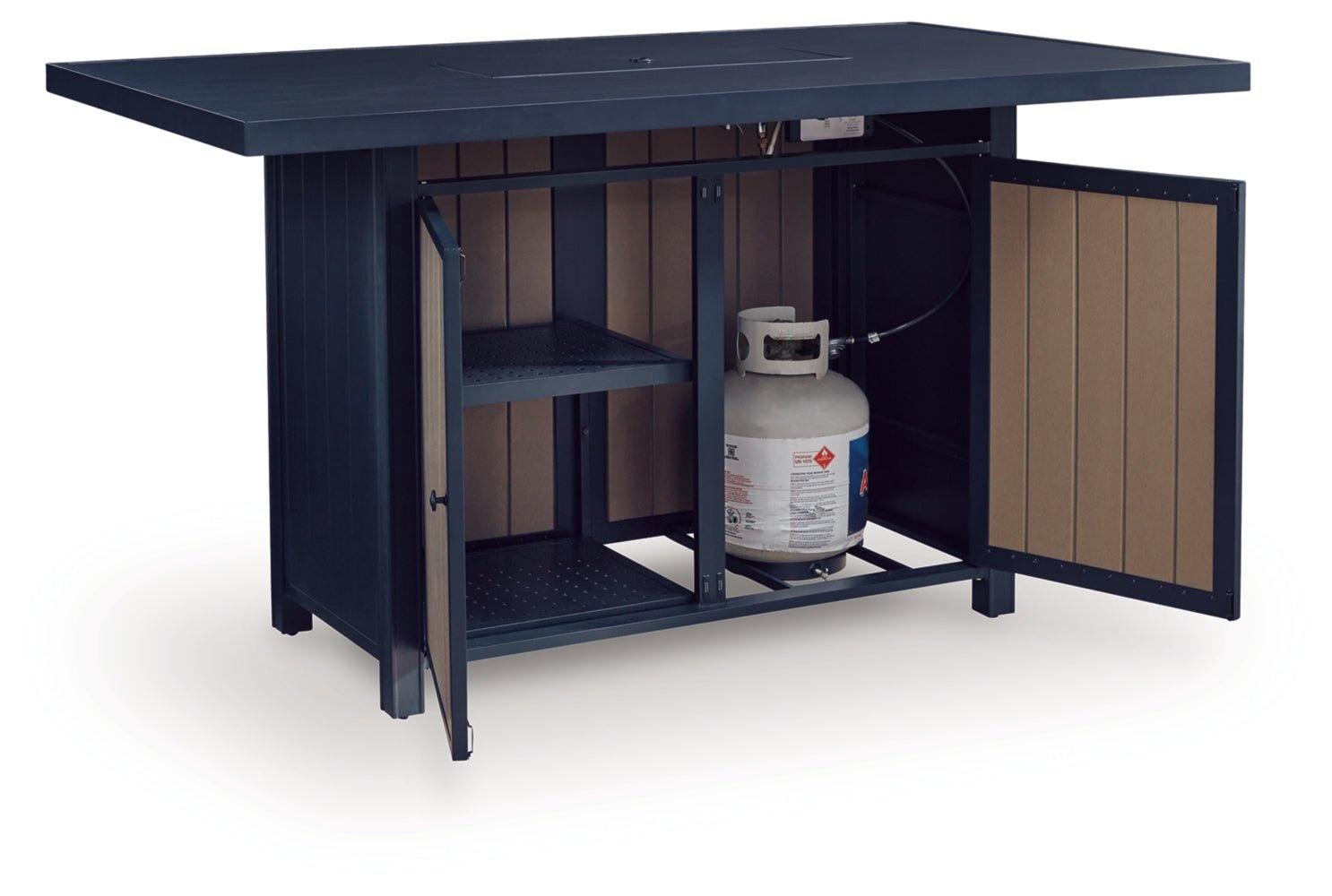 AshleyEast Beach Outdoor Bar Table with Fire Pit