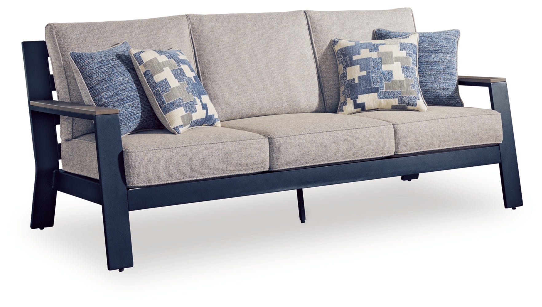 AshleyEast Beach Outdoor Sofa and Loveseat with Coffee Table