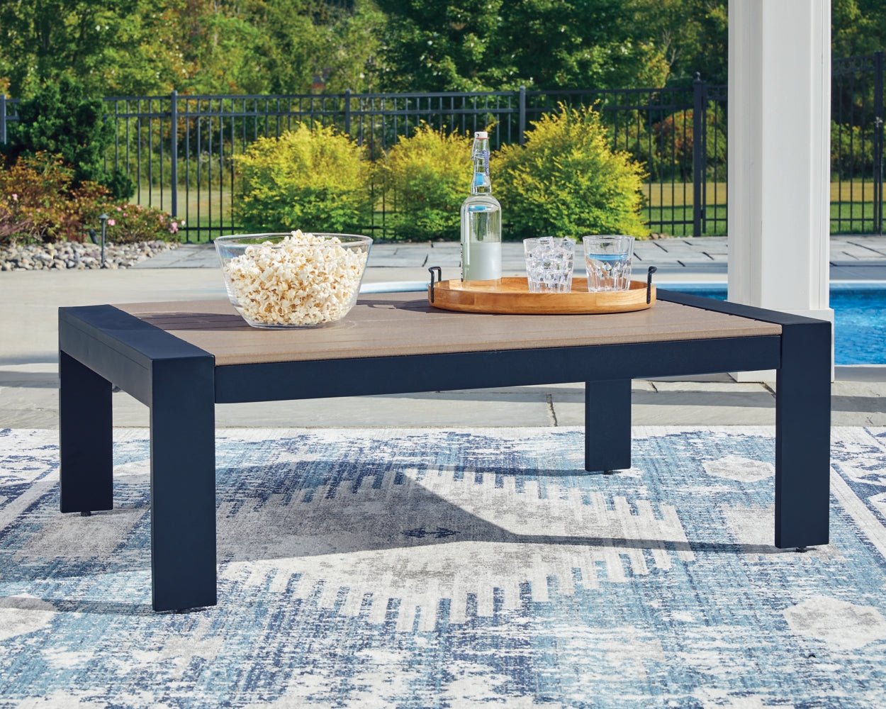 AshleyEast Beach Outdoor Sofa and Loveseat with Coffee Table