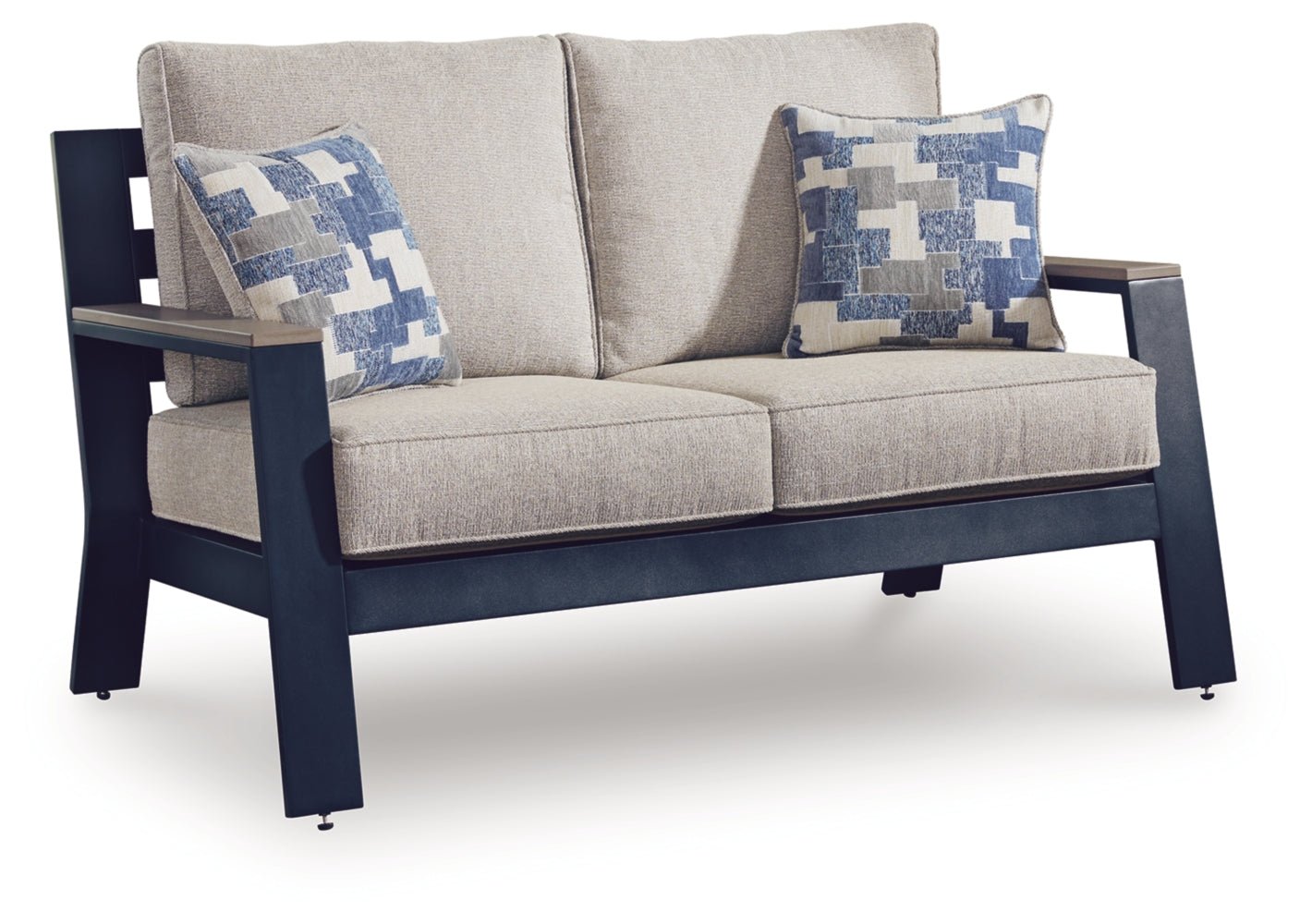 AshleyEast Beach Outdoor Sofa and Loveseat with Coffee Table
