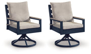 AshleyEast Beach Outdoor Swivel Chair with Cushion (Set of 2)