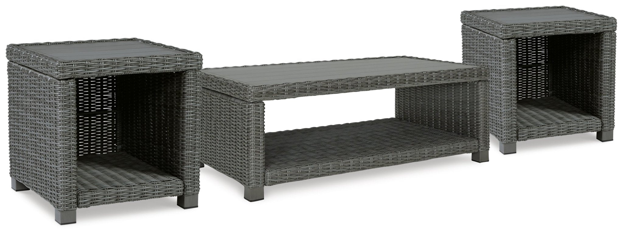 AshleyElite Park Outdoor Coffee Table with 2 End Tables
