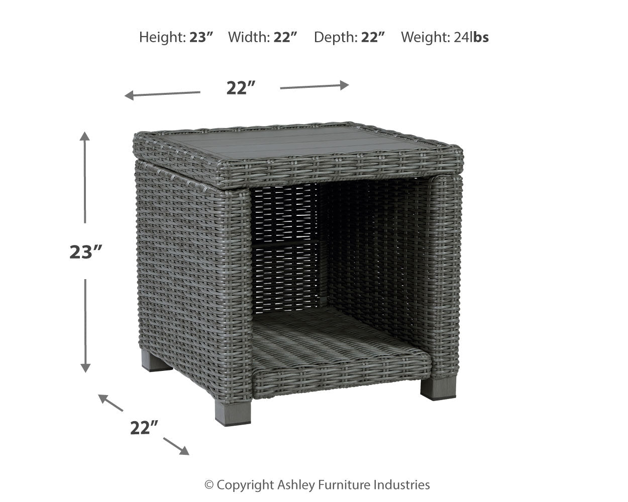 AshleyElite Park Outdoor Coffee Table with 2 End Tables