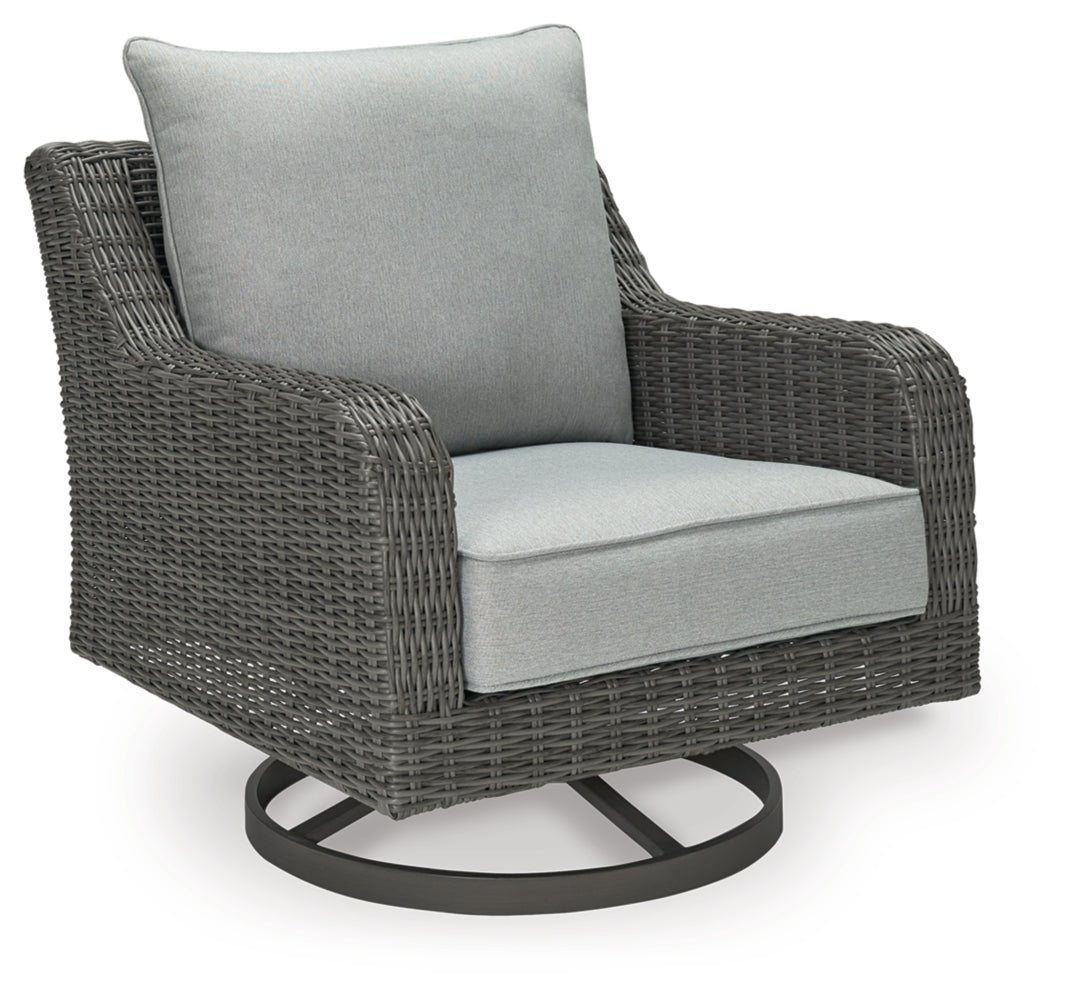 AshleyElite Park Outdoor Loveseat and 2 Lounge Chairs with Coffee Table