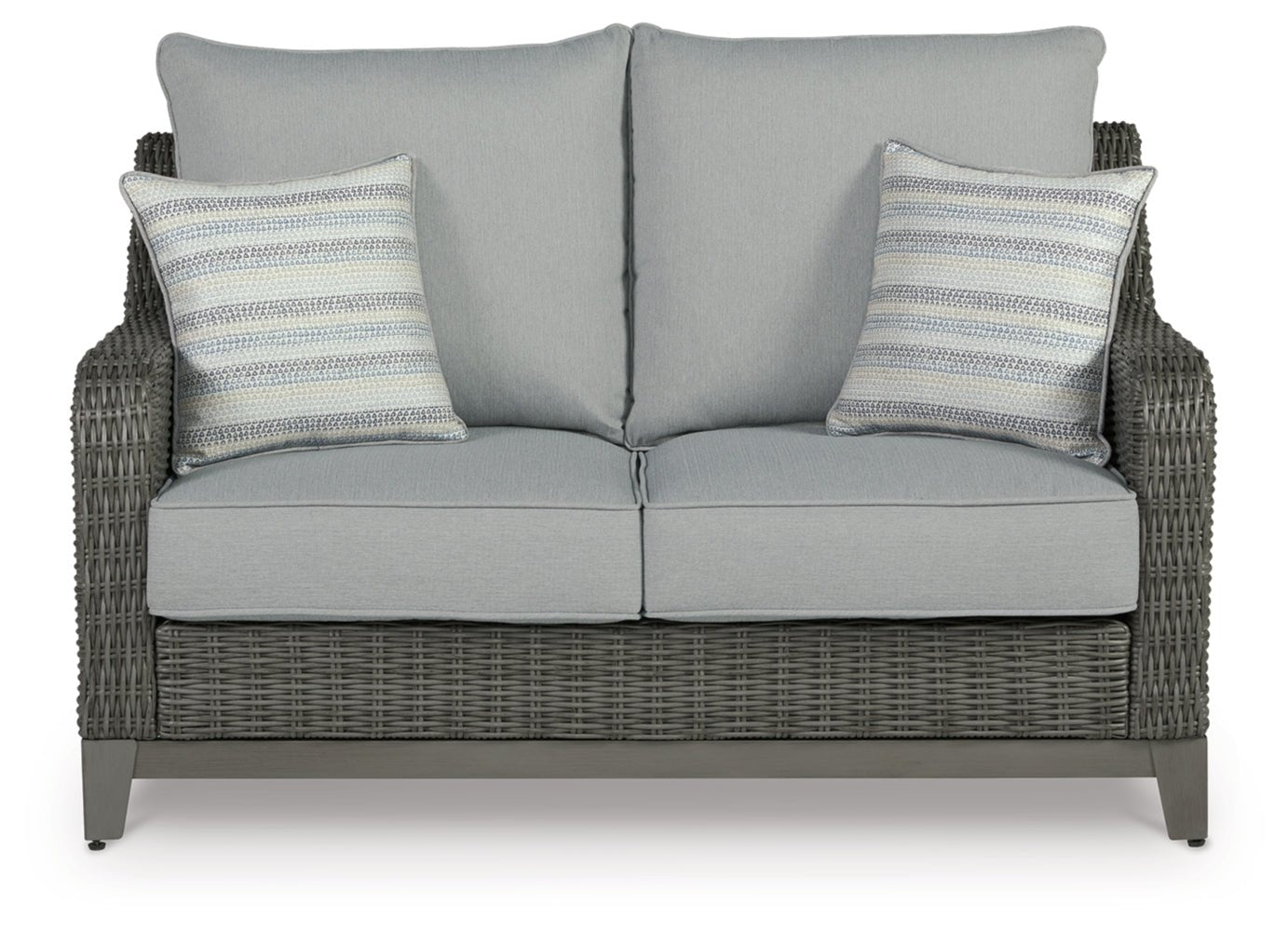 AshleyElite Park Outdoor Loveseat and 2 Lounge Chairs with Coffee Table