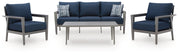 AshleyGali Outdoor Sofa/Chairs/Table Set (Set of 4)