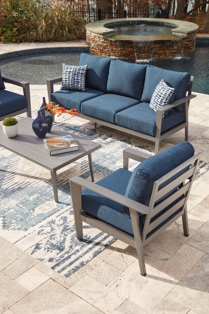 AshleyGali Outdoor Sofa/Chairs/Table Set (Set of 4)