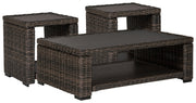AshleyGrasson Lane Outdoor Coffee Table with 2 End Tables