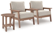 AshleyGrover Beach 2 Outdoor Lounge Chairs with End Table