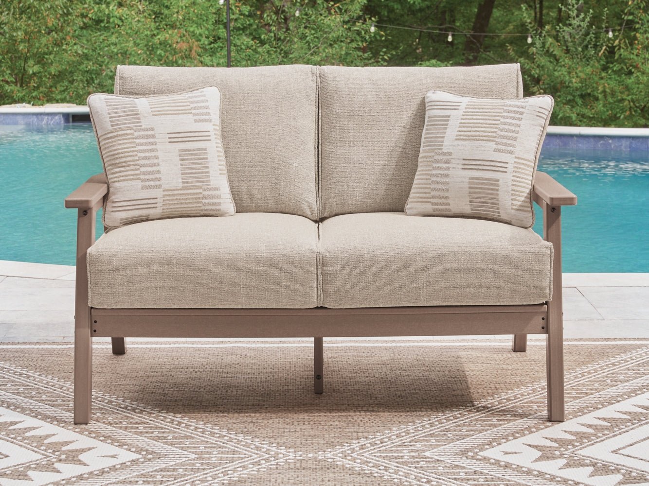 AshleyGrover Beach Outdoor Loveseat with Cushion