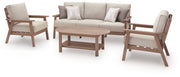 AshleyGrover Beach Outdoor Sofa and 2 Chairs with Coffee Table