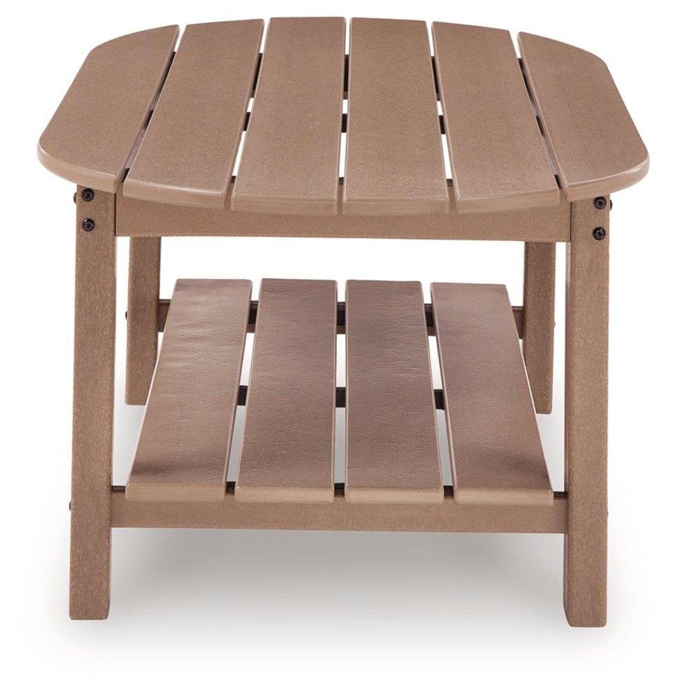AshleyGrover Beach Outdoor Sofa and Loveseat with Coffee Table