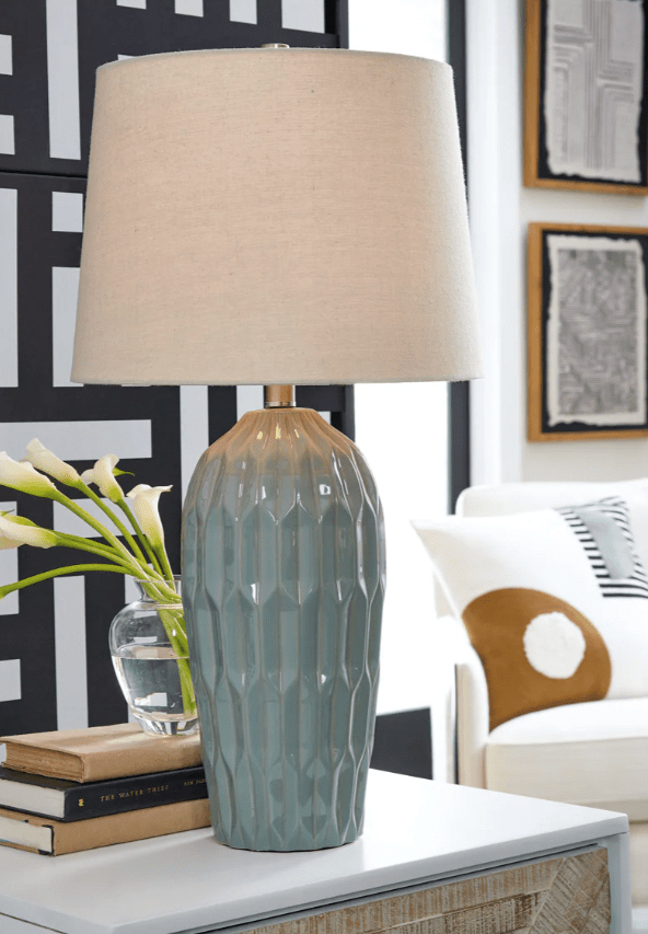 AshleyHadbury - Ceramic Table Lamp (Set of 2) - Pale Blue / Teal
