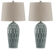 AshleyHadbury - Ceramic Table Lamp (Set of 2) - Pale Blue / Teal