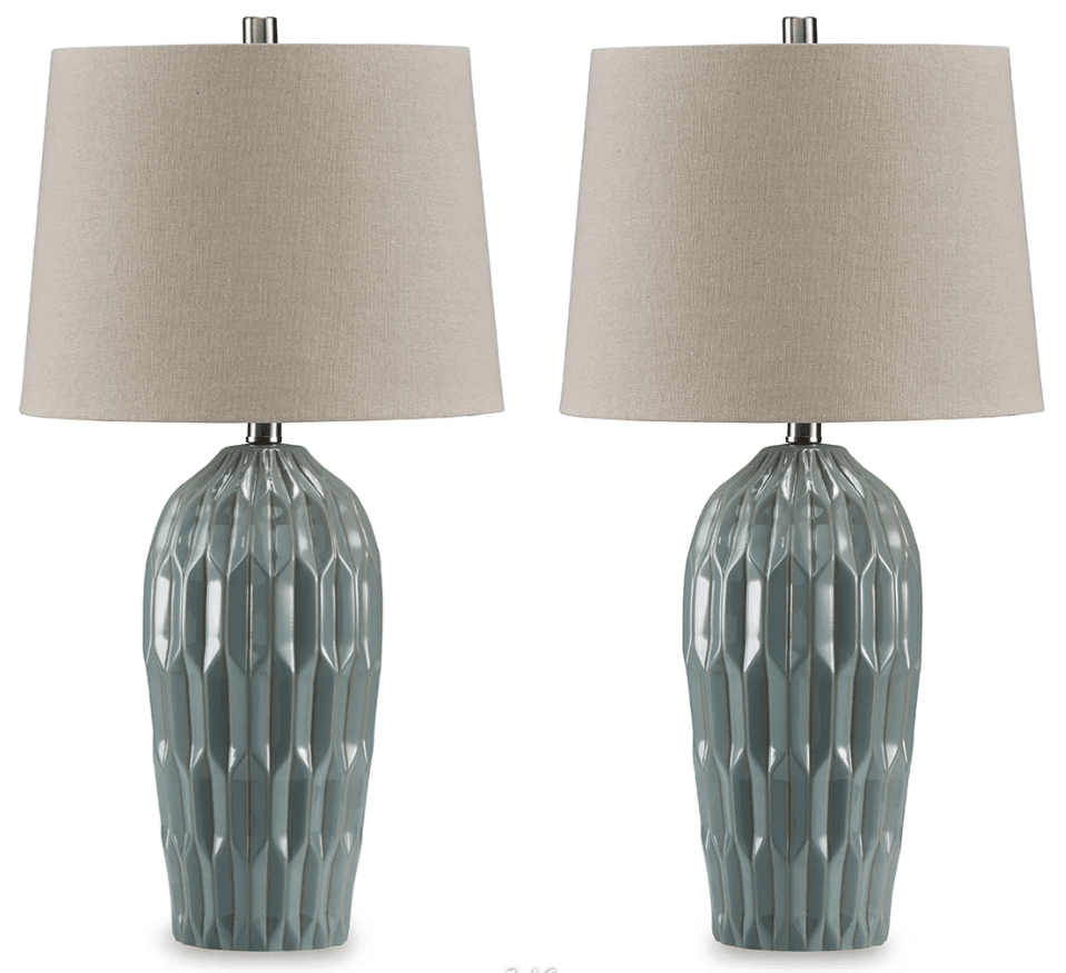 AshleyHadbury - Ceramic Table Lamp (Set of 2) - Pale Blue / Teal