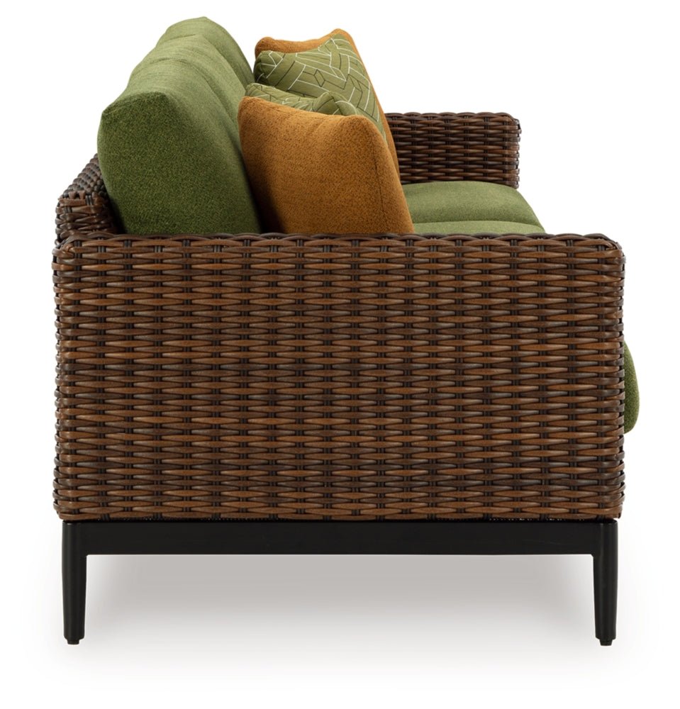 AshleyHorizon Hall Outdoor Sofa and 2 Chairs with Coffee Table