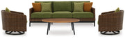 AshleyHorizon Hall Outdoor Sofa and 2 Chairs with Coffee Table