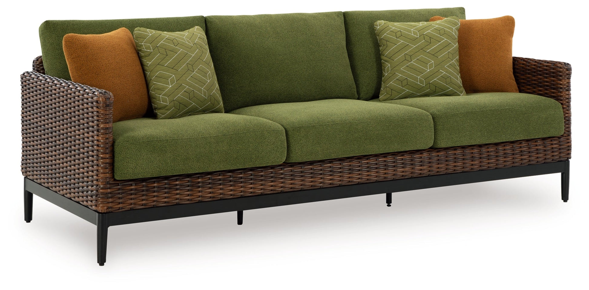 AshleyHorizon Hall Outdoor Sofa and 2 Chairs with Coffee Table