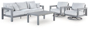 AshleyHurley Park Outdoor Sofa and 2 Chairs with Coffee Table
