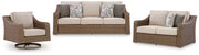 AshleyLaguna Heights Outdoor Sofa and Loveseat with Lounge Chair