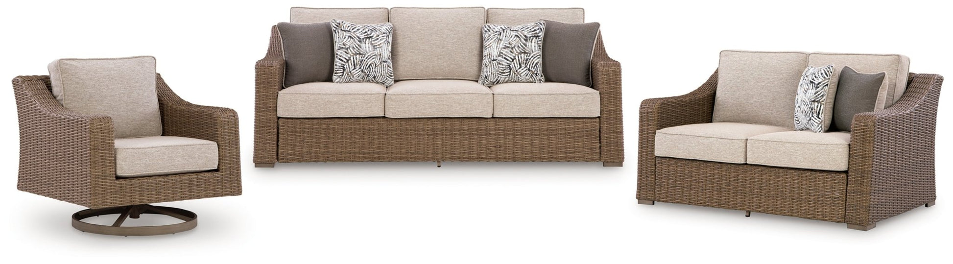 AshleyLaguna Heights Outdoor Sofa and Loveseat with Lounge Chair