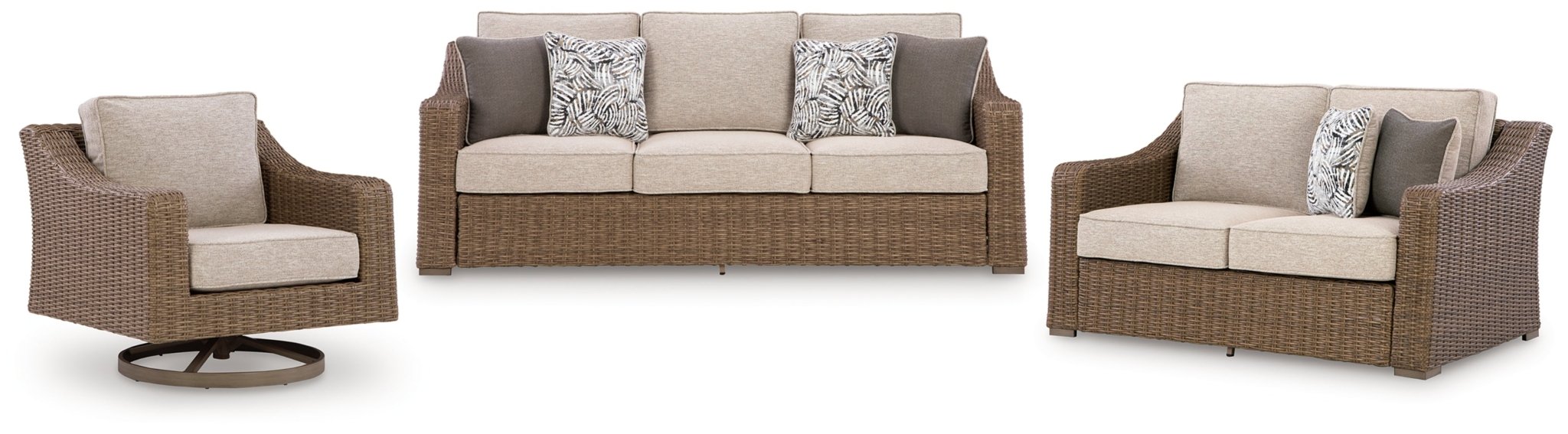 AshleyLaguna Heights Outdoor Sofa and Loveseat with Lounge Chair
