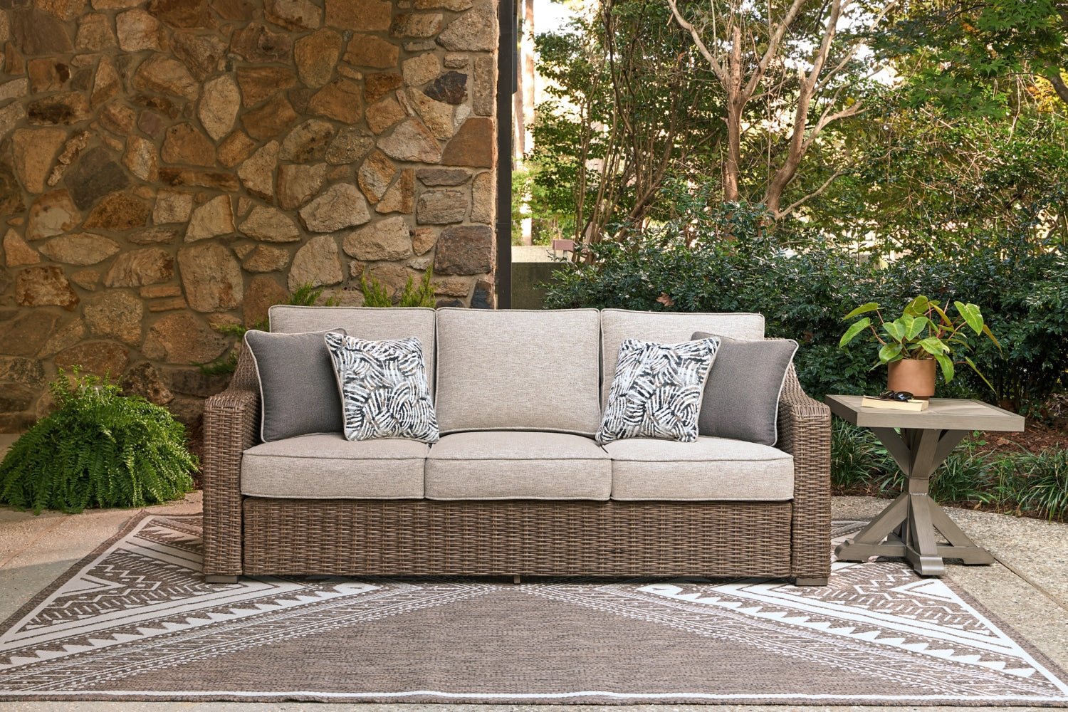 AshleyLaguna Heights Outdoor Sofa with 2 Lounge Chairs