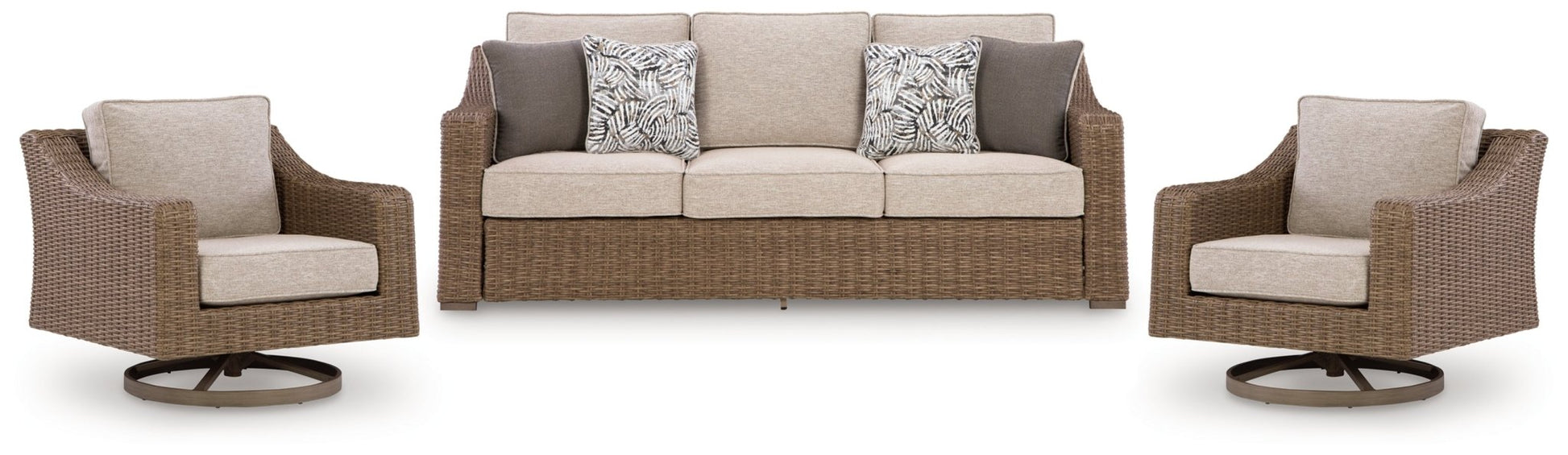 AshleyLaguna Heights Outdoor Sofa with 2 Lounge Chairs